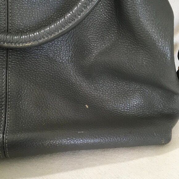 Kristen Bell for Erica Anenberg Gray Pebbled Leather Tote Boho W/ Dustbag - Picture 11 of 12